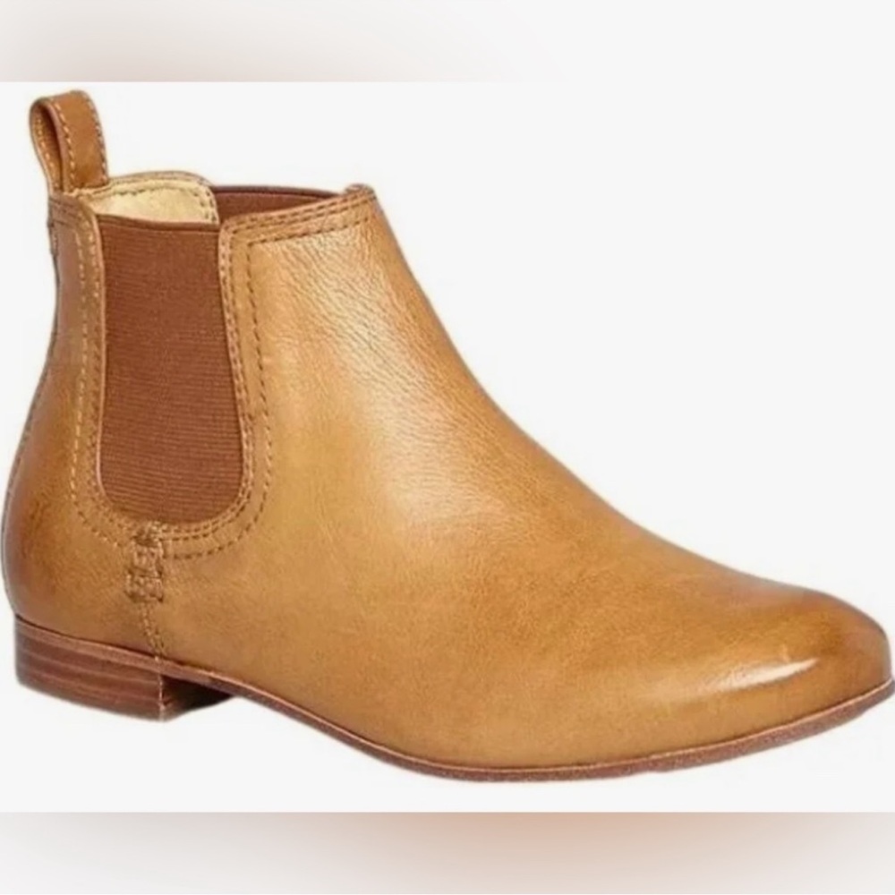 Frye Tan Jillian Chelsea Leather Ankle Boots